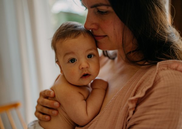 Amandine met haar baby