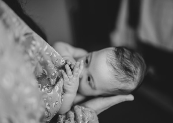 Amandine met haar baby