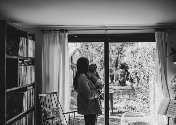 Amandine met haar baby