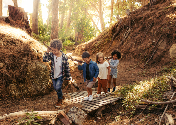 boswandeling met kinderen